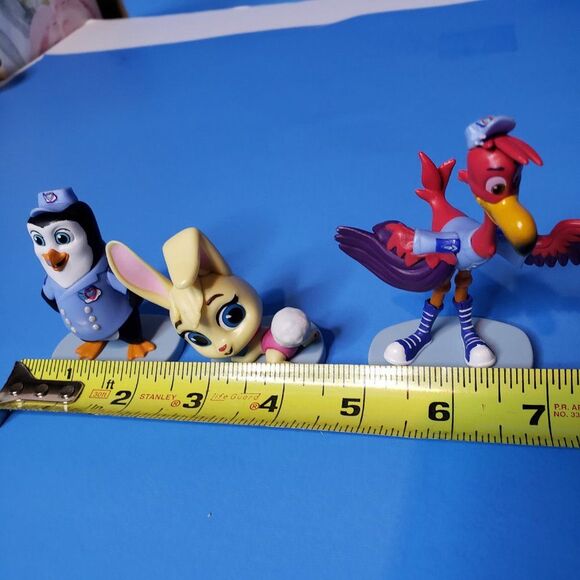 Disney Junior T.O.T.S Action Figure 3 Cake Topper Flamingo Penguin Bunny - Picture 8 of 12